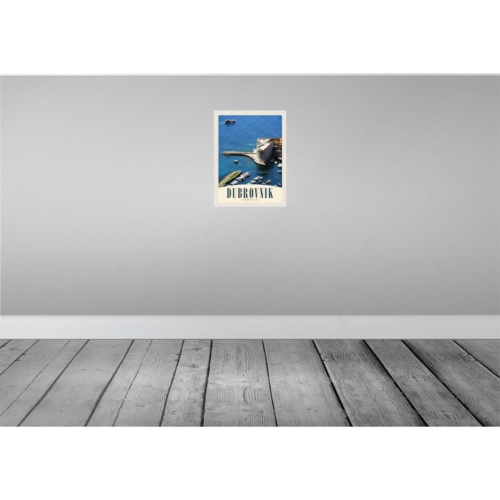 [LA-138005-H] Holzschild 40x30 cm Debrovnik Kroatien Meer Turm Bildmotiv Reisemotiv Straße Stadt Bild 2