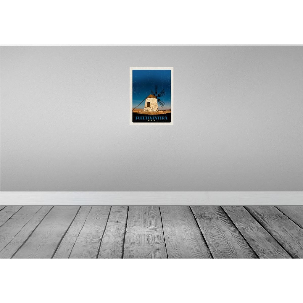 [LA-138010] Blechschild 40x30 cm Fuerteventura Spanien Windrad Bildmotiv Reisemotiv Abenteuer Reisen Straße Stadt Urlaub Bild 2