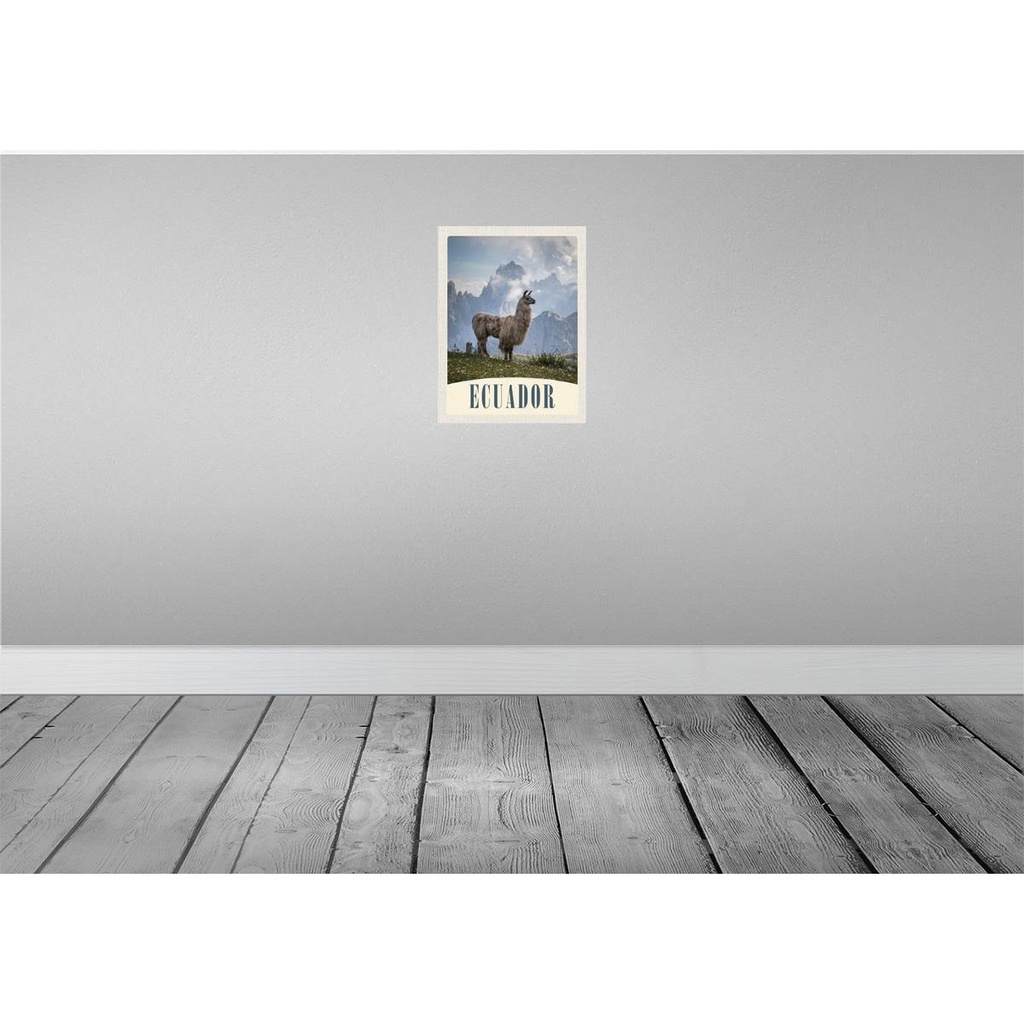 [LA-138012-H] Holzschild 40x30 cm Fuerteventura Spanien Lama Berge Bildmotiv Reisemotiv Europa Bild 2