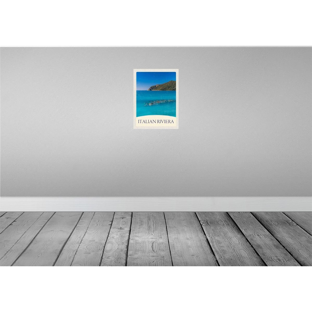 [LA-138017-H] Holzschild 40x30 cm Italien Riviera Strand blau Meer Bildmotiv Reisemotiv Europa Bild 2