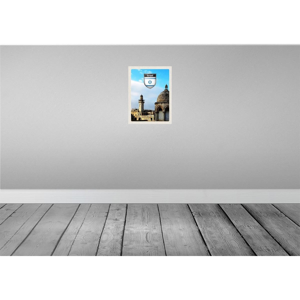 [LA-138021-H] Holzschild 40x30 cm Israel Stadt Architektur Bildmotiv Reisemotiv Straße Bild 2