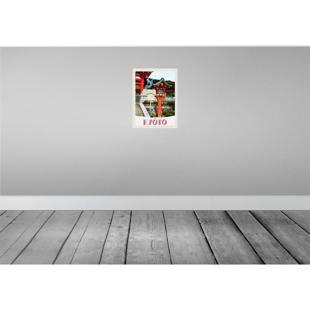 [LA-138034] Blechschild 40x30 cm Kyoto Japan Urlaub Skulptur Fuchs Bildmotiv Reisemotiv Abenteuer Reisen Straße Stadt Bild 2