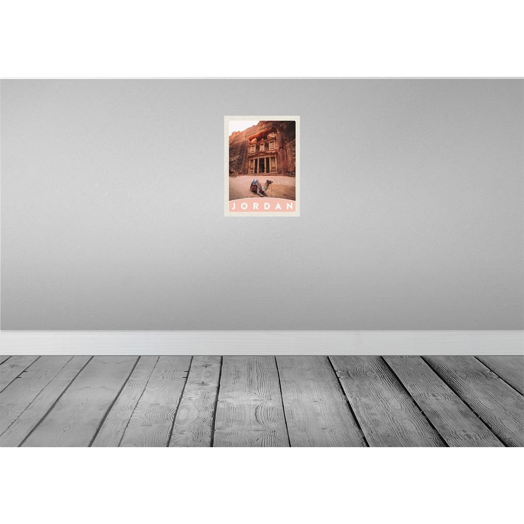 [LA-138038-H] Holzschild 40x30 cm Jordan Kamel Architektur Wüste Bildmotiv Reisemotiv Abenteuer Reisen Bild 2