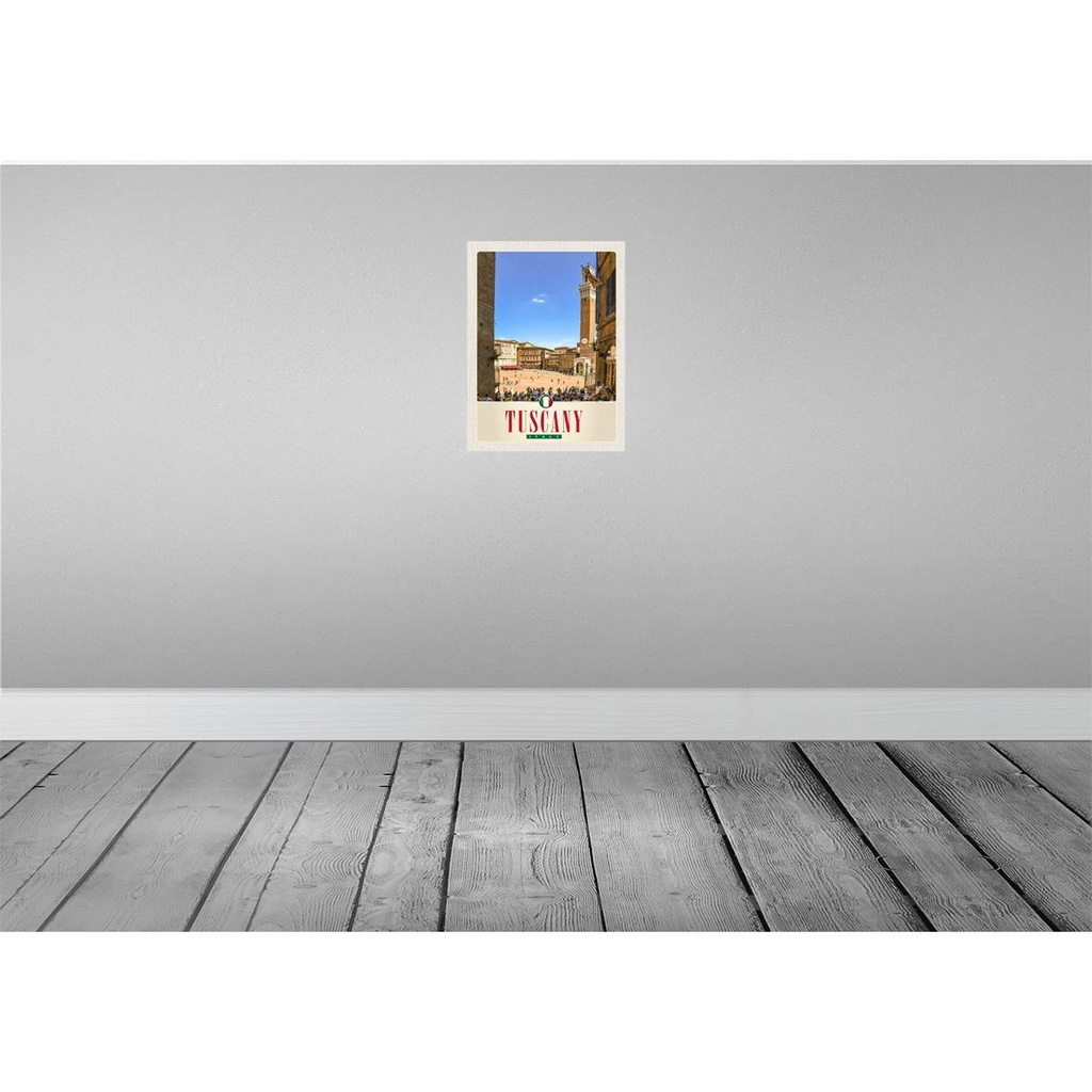 [LA-138047] Blechschild 40x30 cm Toskana Italien Urlaub Platz Natur Kirche Bildmotiv Reisemotiv Abenteuer Reisen Europa Bild 2