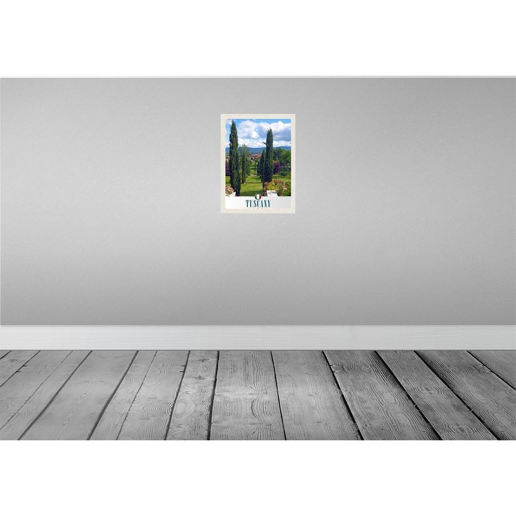 [LA-138060-H] Holzschild 40x30 cm Toskana Italien Natur Wiese Bildmotiv Reisemotiv Straße Stadt Bild 2