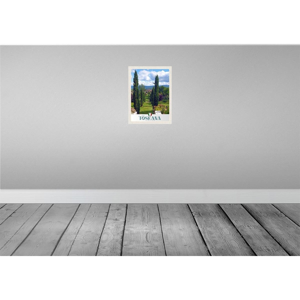 [LA-138080] Blechschild 40x30 cm Toskana Italien Urlaub Natur Wiese Bildmotiv Reisemotiv Abenteuer Reisen Straße Stadt Bild 2