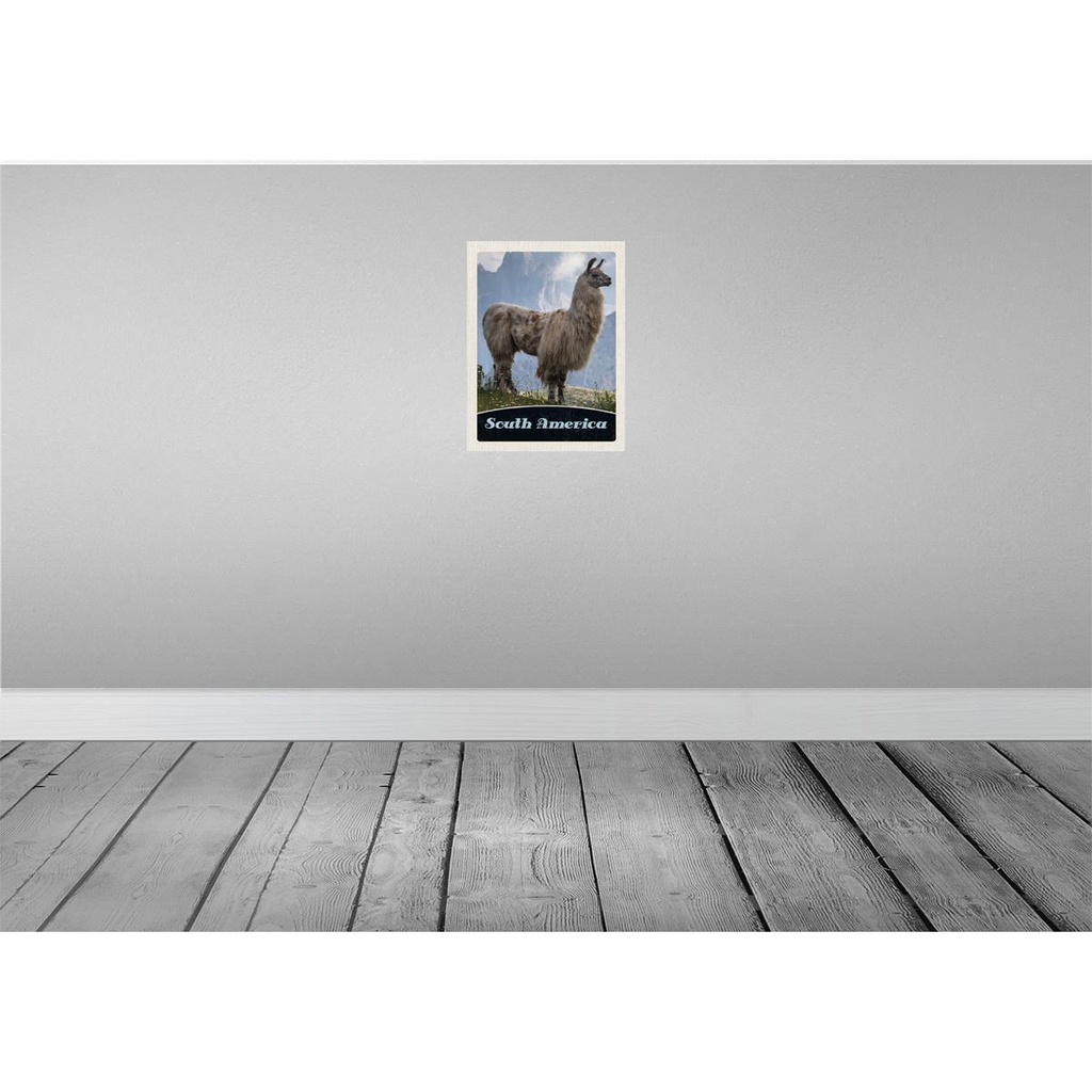 [LA-138109] Blechschild 40x30 cm Süd Amerika USA Urlaub Lama Gebirge Wiese Bildmotiv Reisemotiv Abenteuer Reisen Bild 2