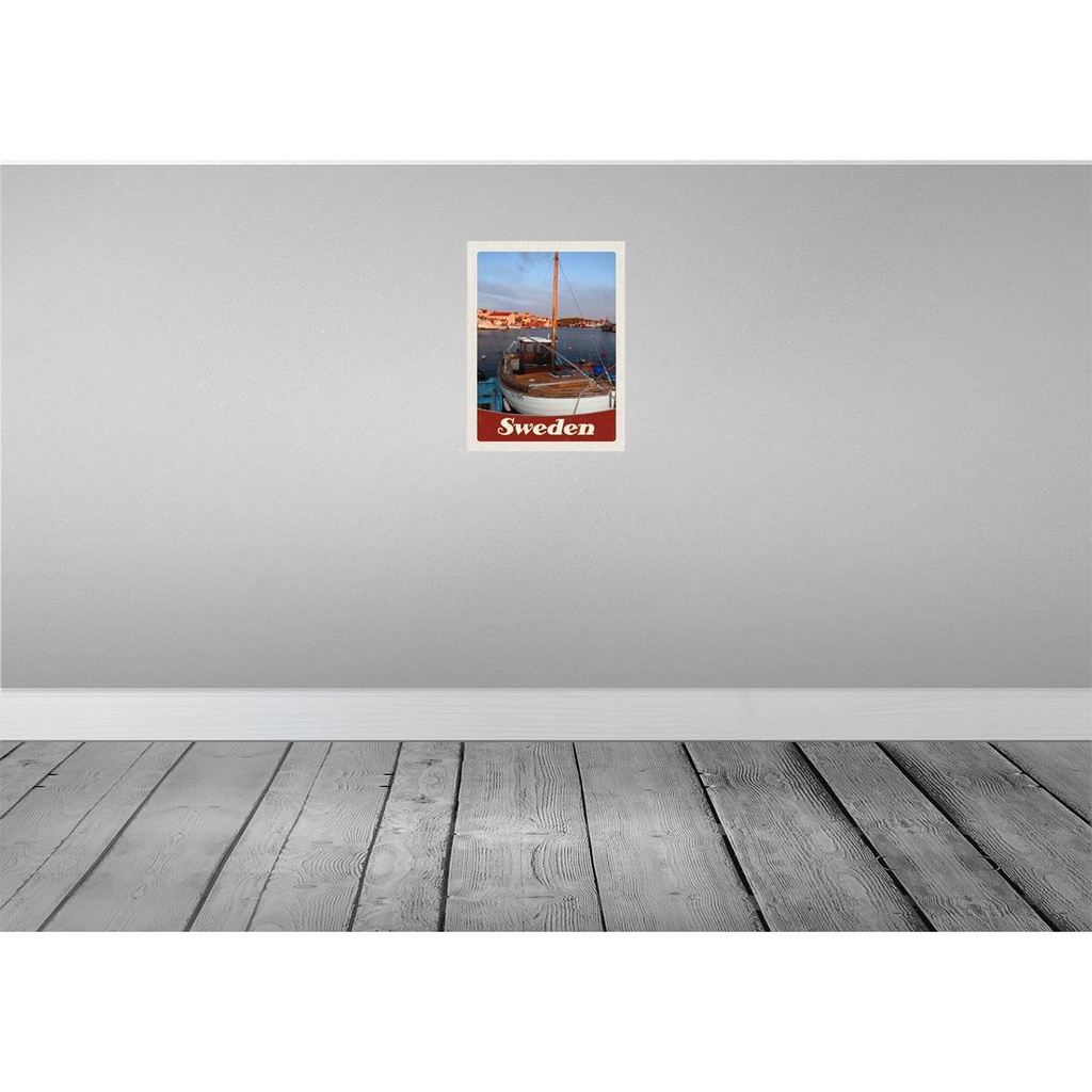 [LA-138117] Blechschild 40x30 cm Schweden Europa Urlaub Meer Shiff Gebäude Bildmotiv Reisemotiv Abenteuer Reisen Bild 2