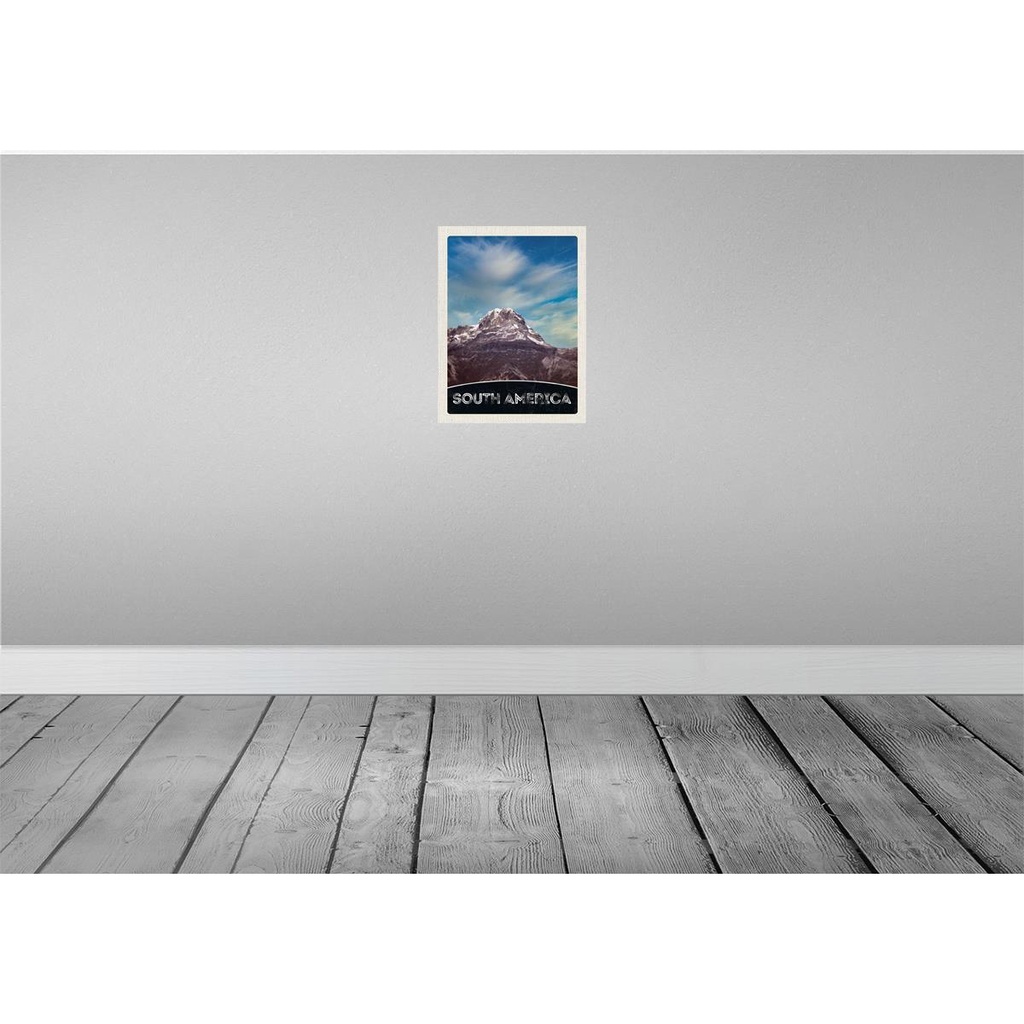 [LA-138123-H] Holzschild 40x30 cm Süd Amerika Gebirge Natur Schnee Bildmotiv Reisemotiv Abenteuer Reisen Bild 2