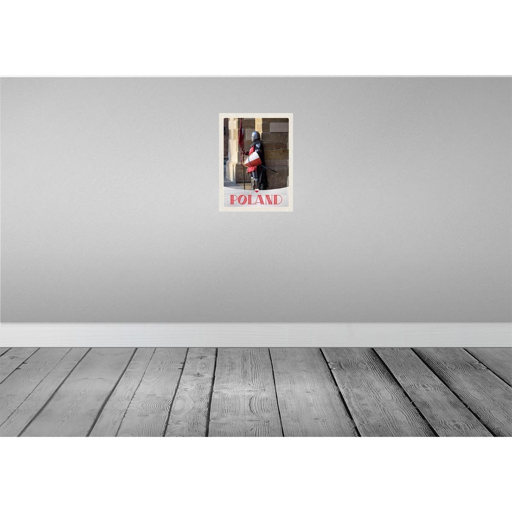 [LA-138126] Blechschild 40x30 cm Polen Europa Ritter Schwert Flagge Bildmotiv Reisemotiv Abenteuer Reisen Urlaub Bild 2