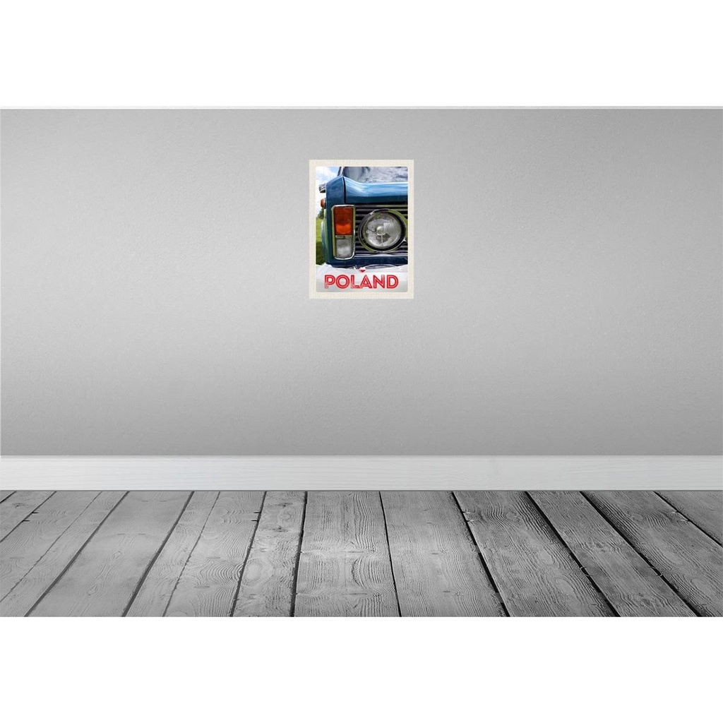 [LA-138128-H] Holzschild 40x30 cm Polen Europa Oldtimer Auto 90er Bildmotiv Reisemotiv Bild 2