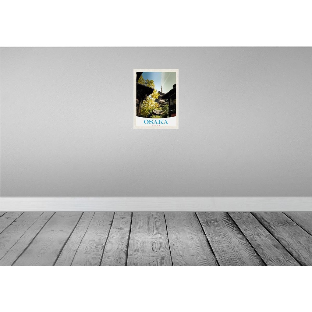 [LA-138141-H] Holzschild 40x30 cm Osaka Japan Asien Häuser Stadt Bildmotiv Reisemotiv Straße Bild 2