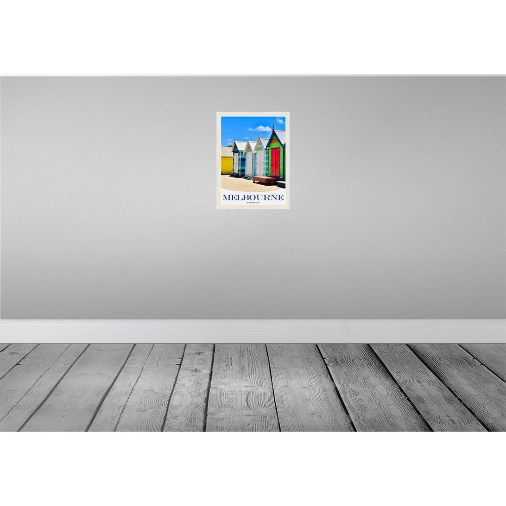 [LA-138145] Blechschild 40x30 cm Melbourne Australien Strandhaus Bildmotiv Reisemotiv Abenteuer Reisen Urlaub Bild 2