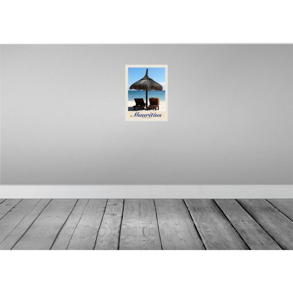 [LA-138146] Blechschild 40x30 cm Mauritius Indischer Ozean Liege Bildmotiv Reisemotiv Abenteuer Reisen Urlaub Bild 2