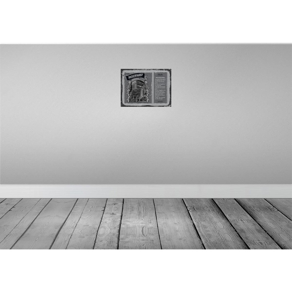 [LA-138167-H] Holzschild 30x40 cm Baggerfahrer Staub Lärm baggert Bild 2