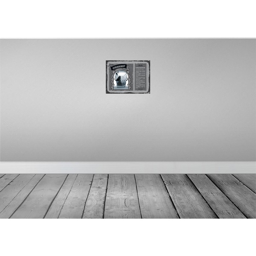 [LA-138212-H] Holzschild 30x40 cm Gebäudereiniger strahlend sauber Spruch Zitat Bild 2