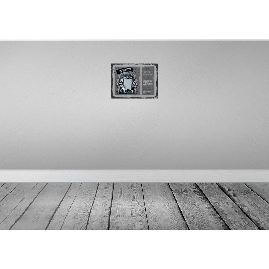 [LA-138217] Blechschild 30x40 cm Hausmeister weiß sieht alles Beruf Arbeit Bild 2