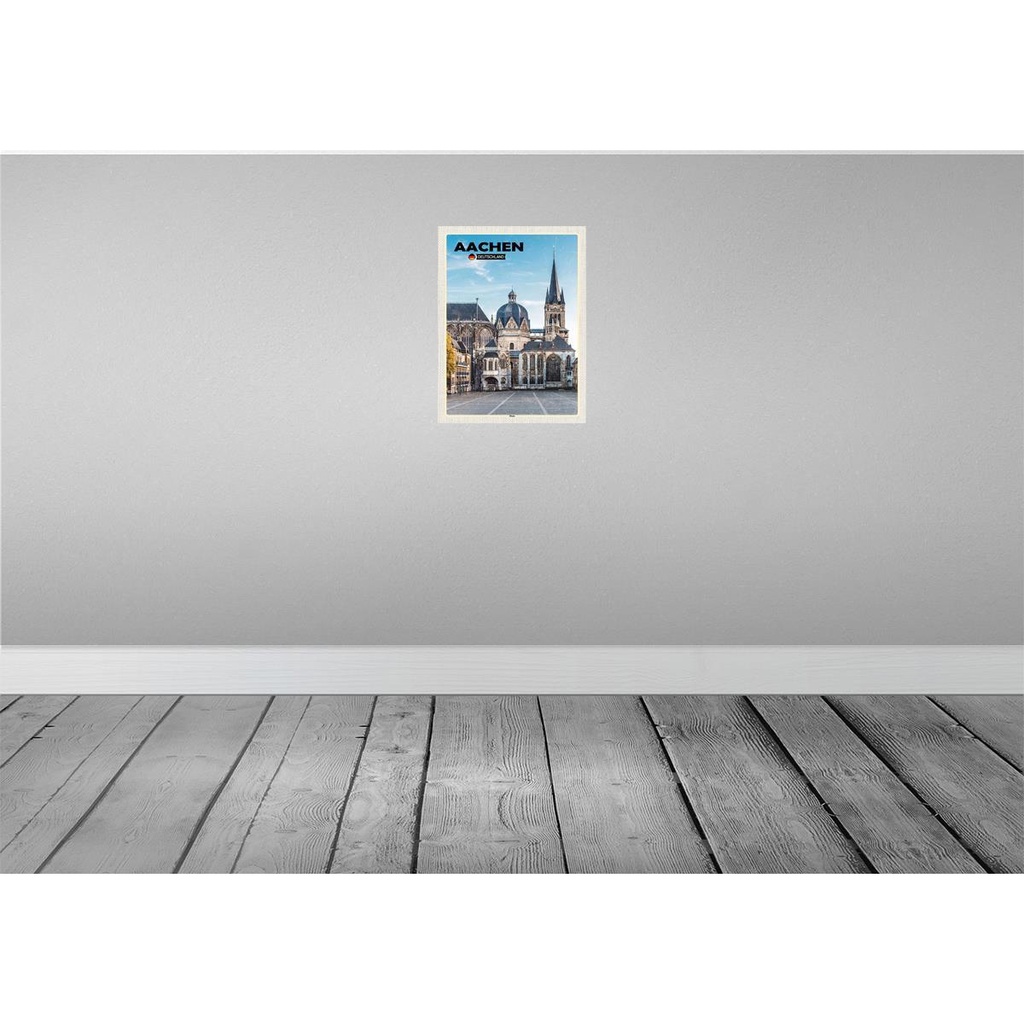 [LA-138293] Blechschild 40x30 cm Aachen Deutschland Architektur Dom Bildmotiv Reisemotiv Abenteuer Reisen Urlaub Häuser Bild 2