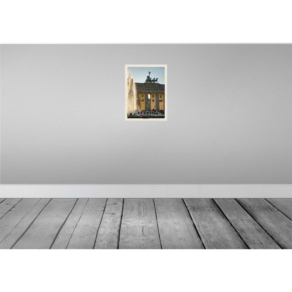 [LA-138299-H] Holzschild 40x30 cm Berlin Brandenburger Tor Architektur Bildmotiv Reisemotiv Abenteuer Reisen Bild 2