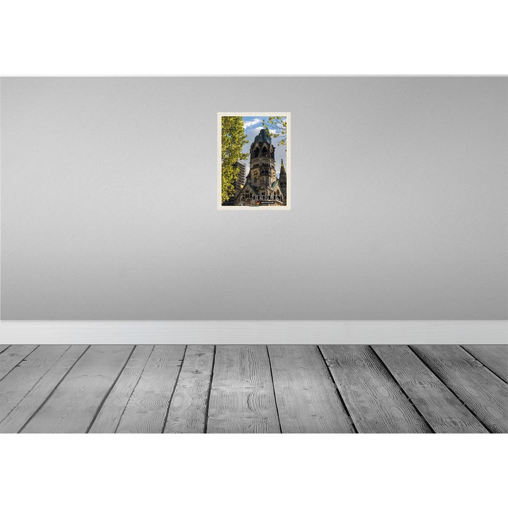 [LA-138305-H] Holzschild 40x30 cm Berlin Gedächtniskirche Deutschland Bildmotiv Reisemotiv Abenteuer Reisen Bild 2
