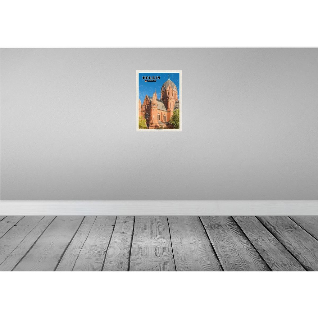 [LA-138308] Blechschild 40x30 cm Berlin Heilig-Kreuz-Kirche Bildmotiv Reisemotiv Abenteuer Reisen Straße Stadt Urlaub Bild 2