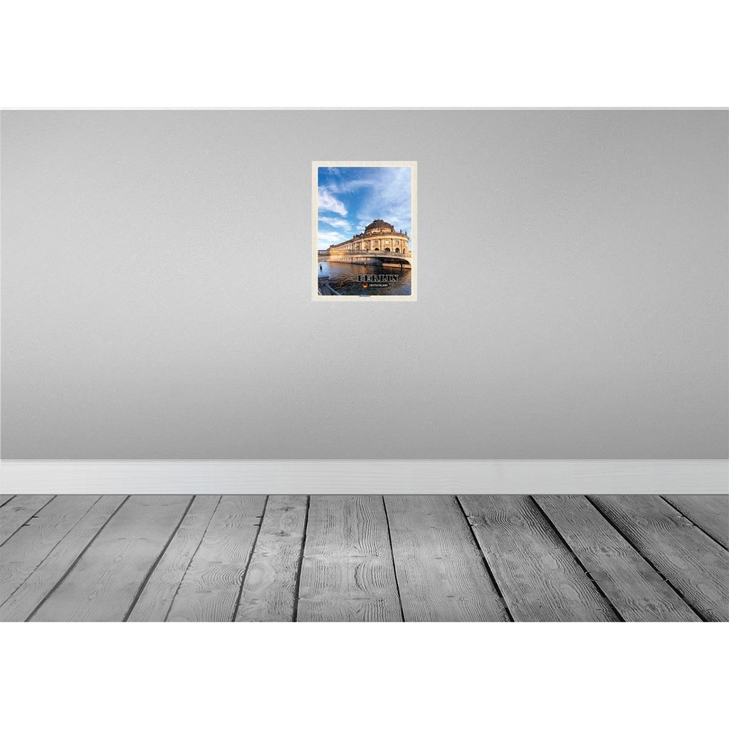 [LA-138317-H] Holzschild 40x30 cm Berlin Hauptstadt Museuminsel Bildmotiv Reisemotiv Straße Stadt Bild 2