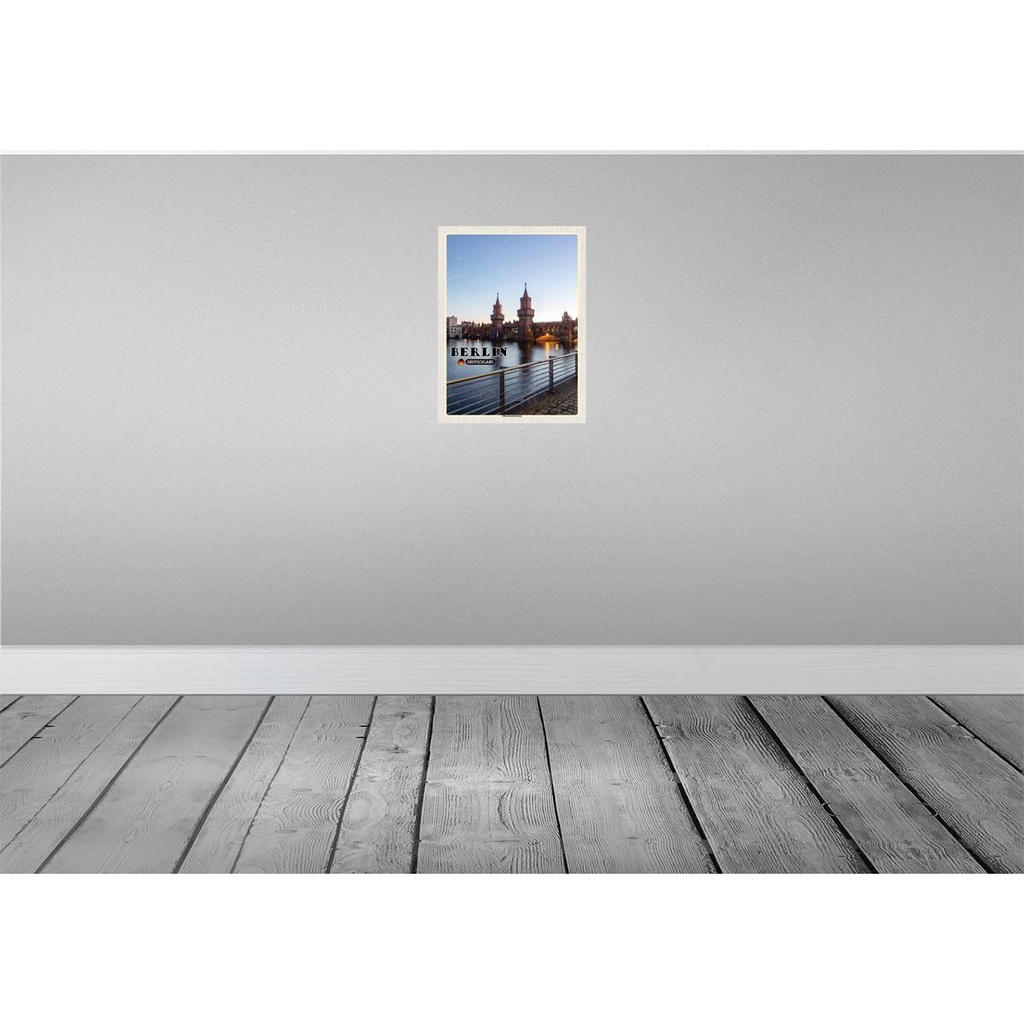 [LA-138319] Blechschild 40x30 cm Berlin Oberbaumbrücke Architektur Bildmotiv Reisemotiv Abenteuer Reisen Urlaub Häuser Bild 2
