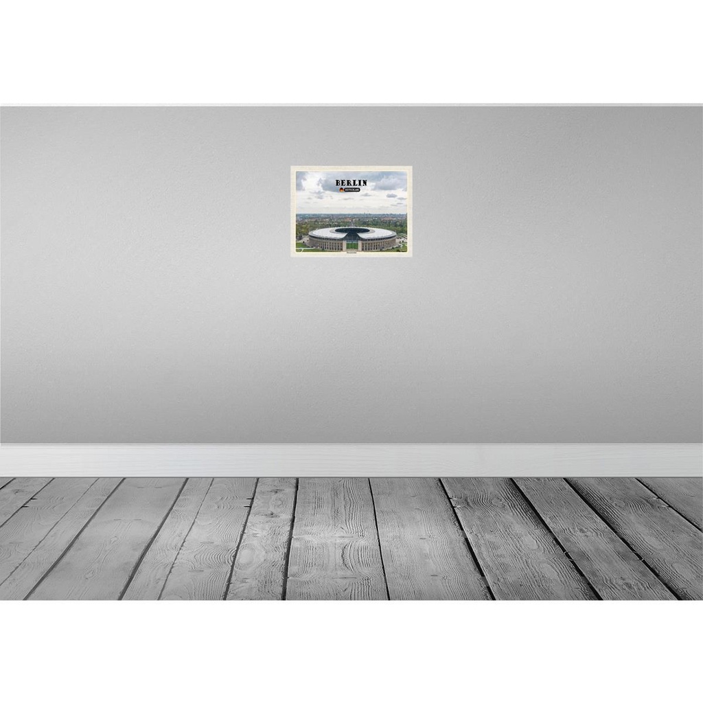 [LA-138320-H] Holzschild 30x40 cm Berlin Olympiastadion Deutschland Bildmotiv Reisemotiv Abenteuer Reisen Bild 2