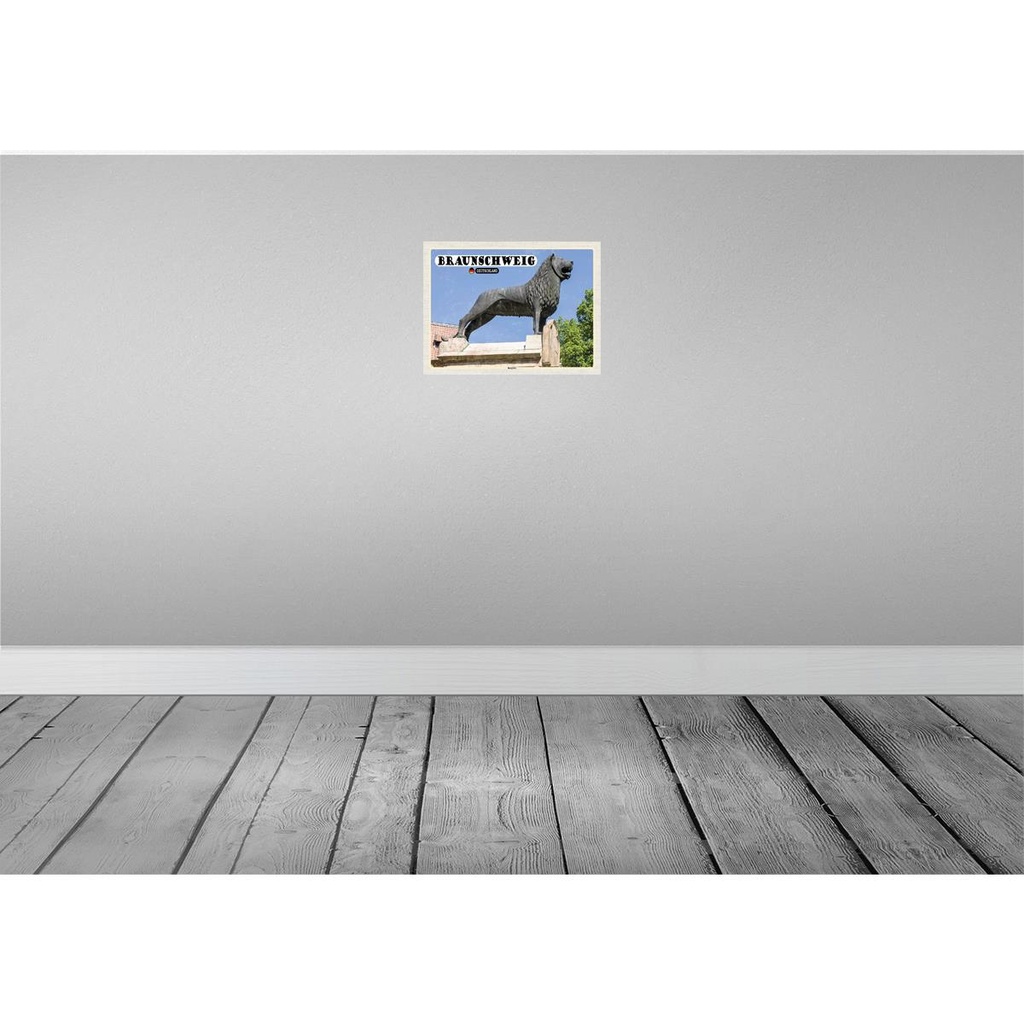 [LA-138343] Blechschild 30x40 cm Braunschweig Burglöwe Architektur Bildmotiv Reisemotiv Abenteuer Reisen Europa Urlaub Häuser Bild 2