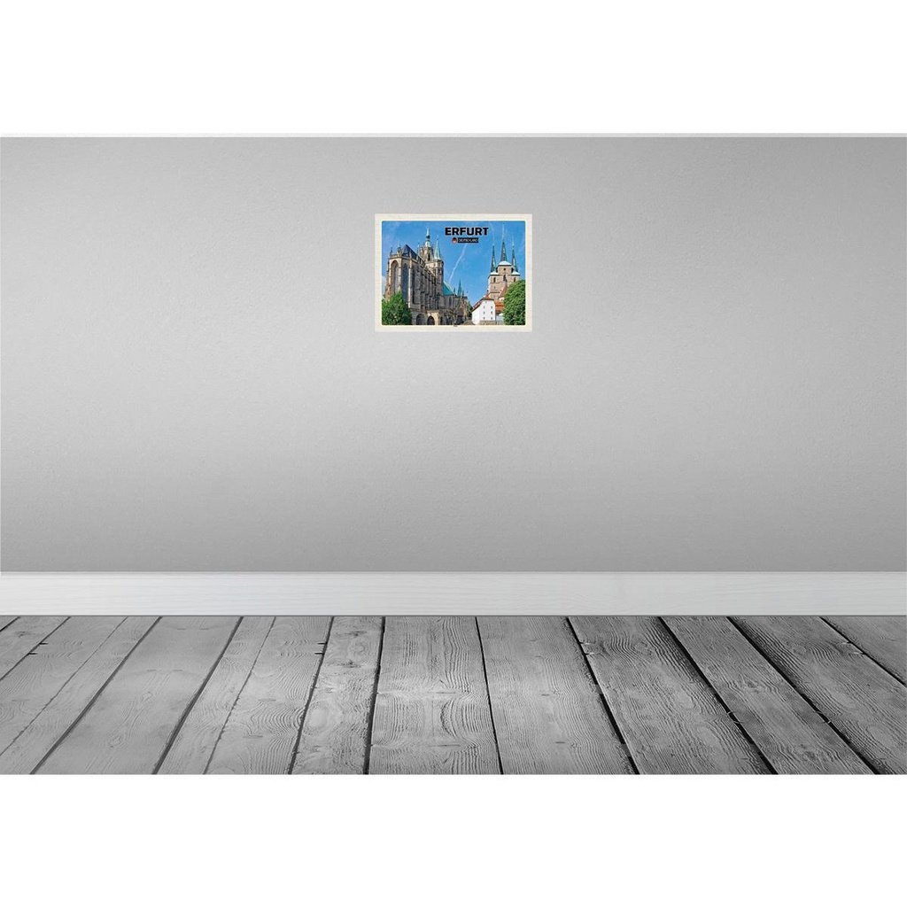 [LA-138352-H] Holzschild 30x40 cm Erfurt Deutschland Dom Altstadt Bildmotiv Reisemotiv Bild 2