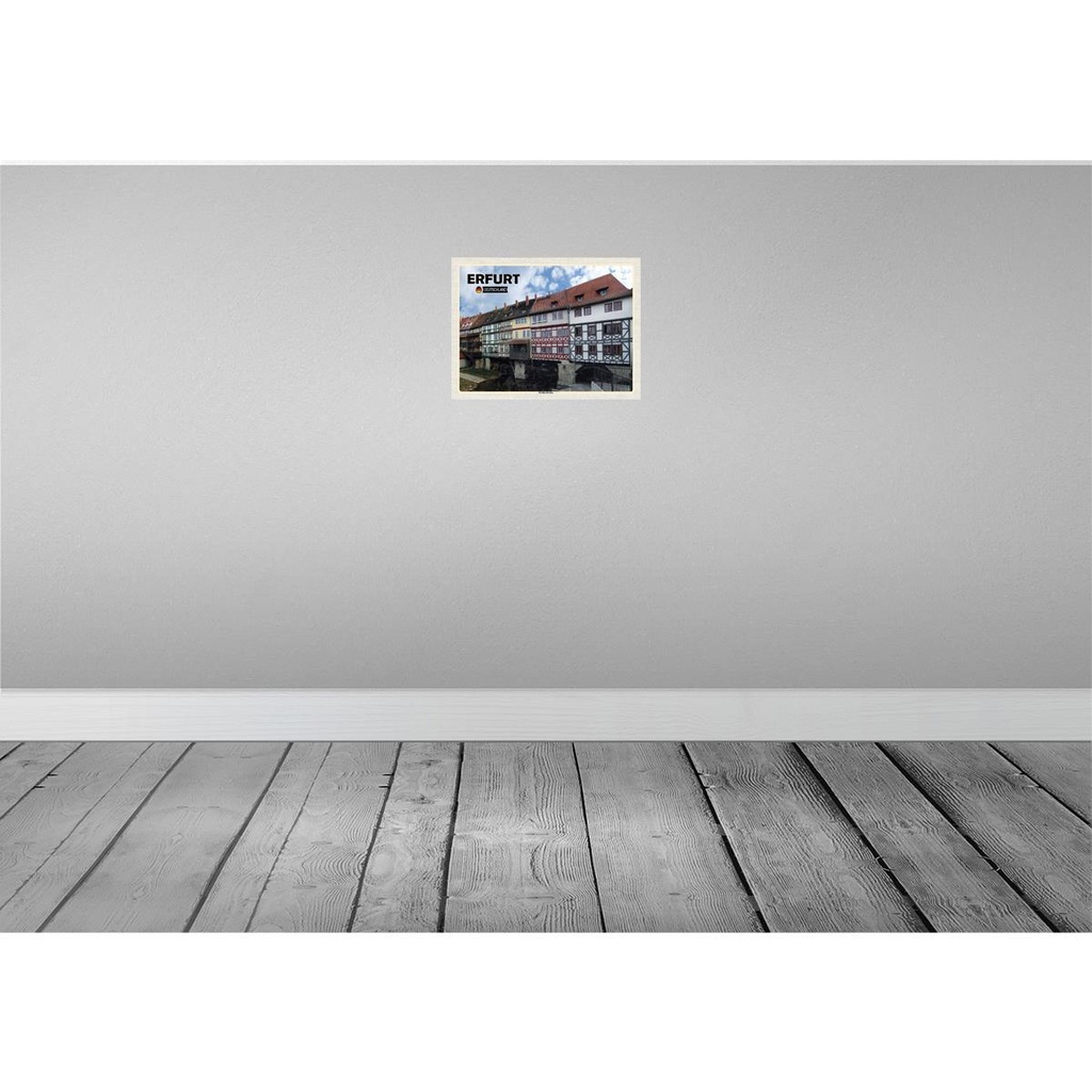 [LA-138353-H] Holzschild 30x40 cm Erfurt Deutschland Krämerbrücke Bildmotiv Reisemotiv Bild 2
