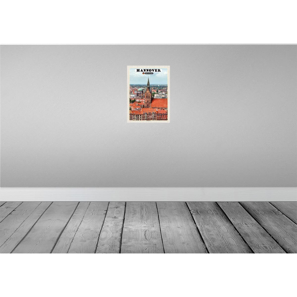 [LA-138359] Blechschild 40x30 cm Hannover Marktkirche Altstadt Bildmotiv Reisemotiv Abenteuer Reisen Straße Stadt Urlaub Bild 2