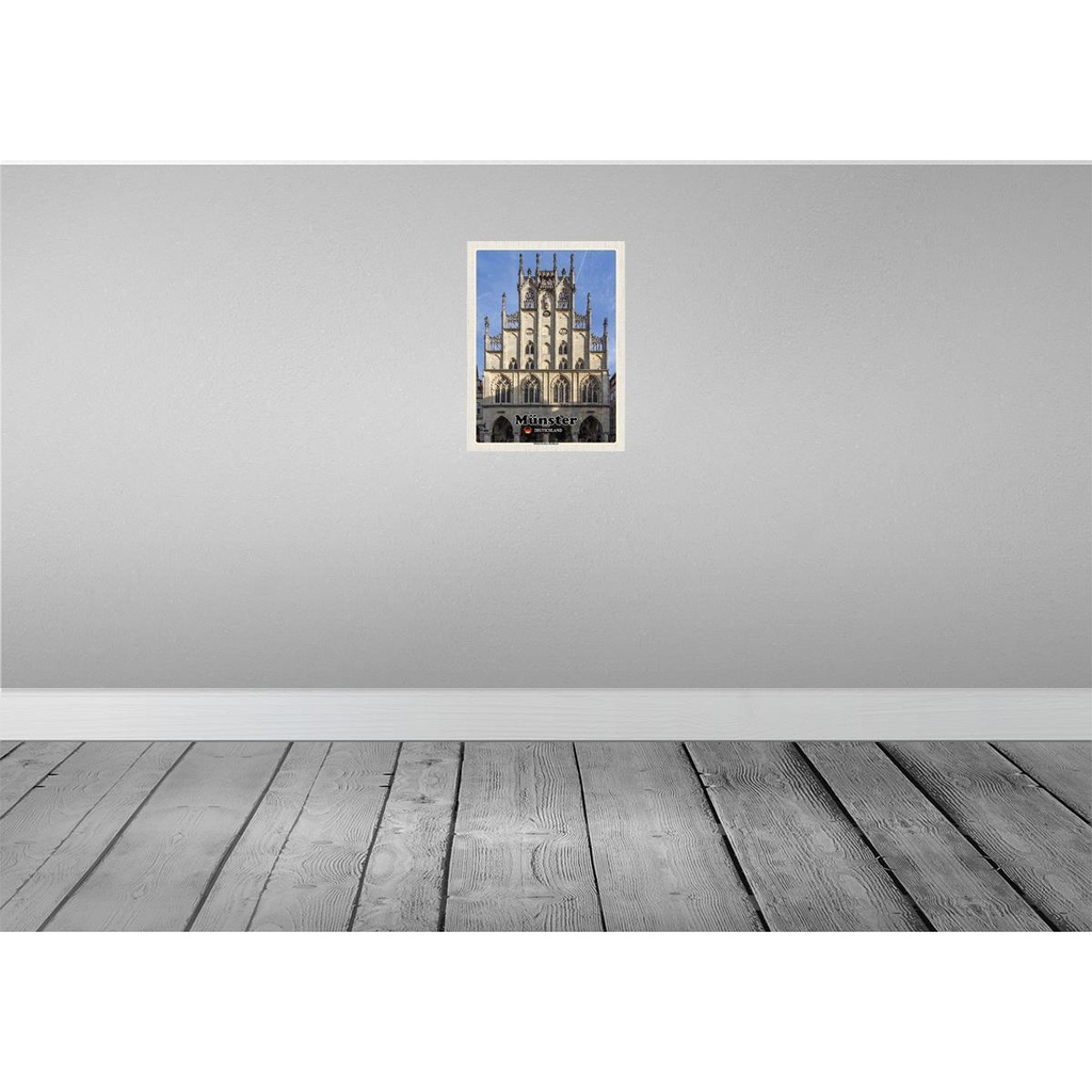 [LA-138367] Blechschild 40x30 cm Münster Historichesrathaus Abenteuer Reisen Straße Stadt Urlaub Bild 2