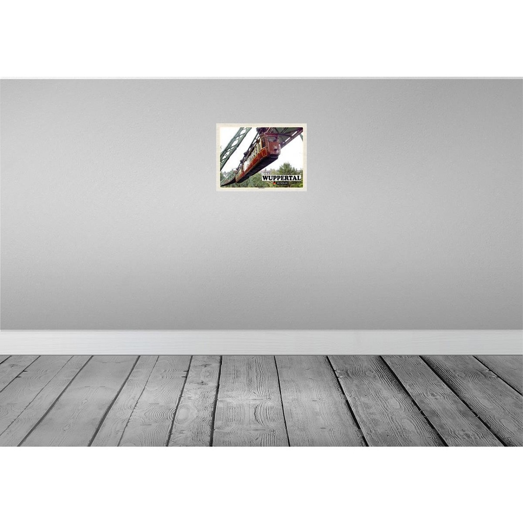 [LA-138376-H] Holzschild 30x40 cm Wuppertal Deutschland Schwebebahn Bildmotiv Reisemotiv Bild 2