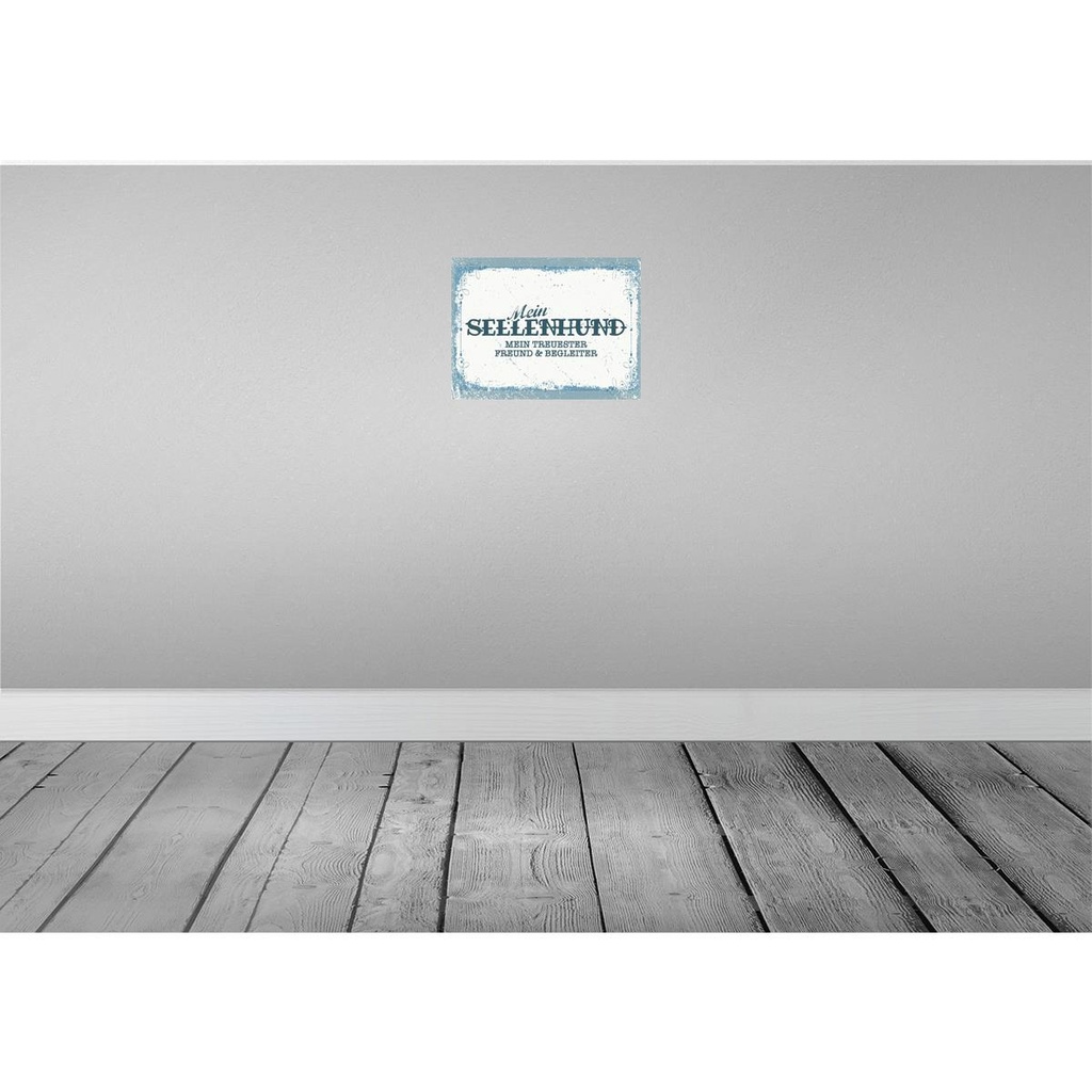 [LA-138381-H] Holzschild 30x40 cm Mein Seelenhund treuester Tier Haustier Bild 2