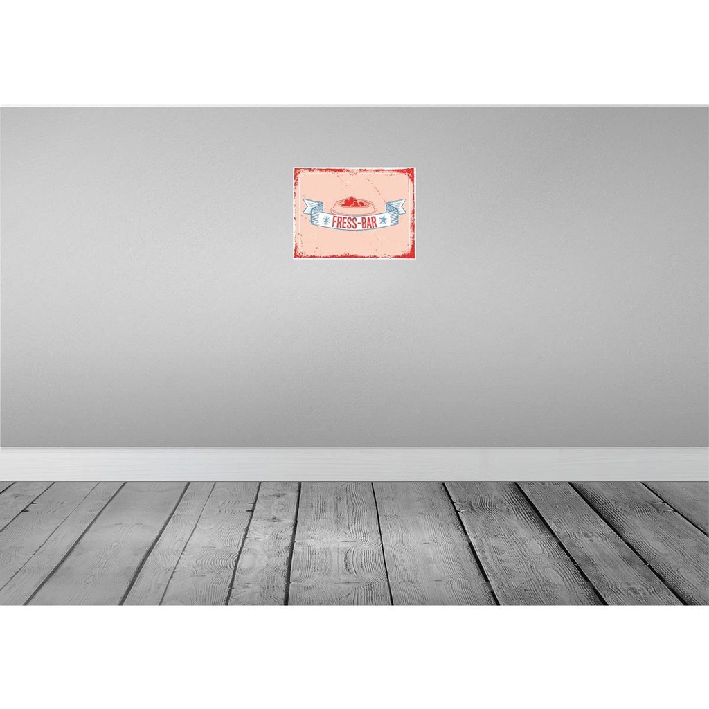 [LA-138392] Blechschild 30x40 cm Fress-Bar Tier Haustier Bild 2