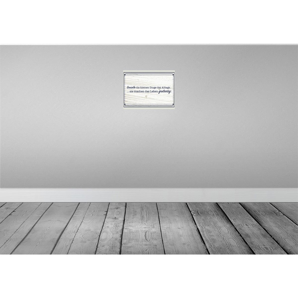[LA-138402-H] Holzschild 30x40 cm Genieße die kleinen Dinge Alltags Spruch Zitat Bild 2