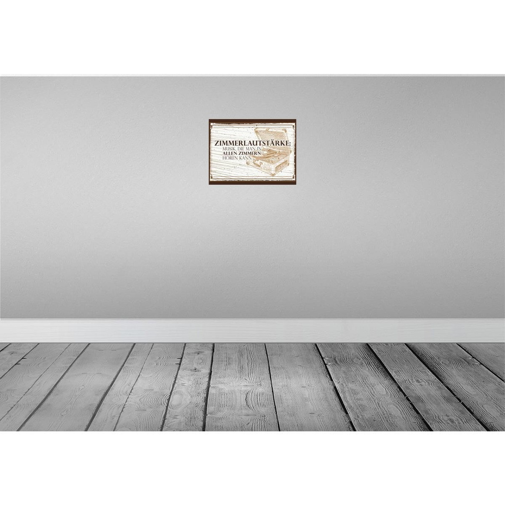 [LA-138403-H] Holzschild 30x40 cm Zimmerlautstärke: Musik, die man in Spruch Zitat Bild 2
