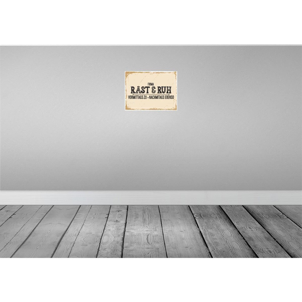 [LA-138405-H] Holzschild 30x40 cm Firma Rast & Rzh Vormittags zu Beruf Arbeit Bild 2