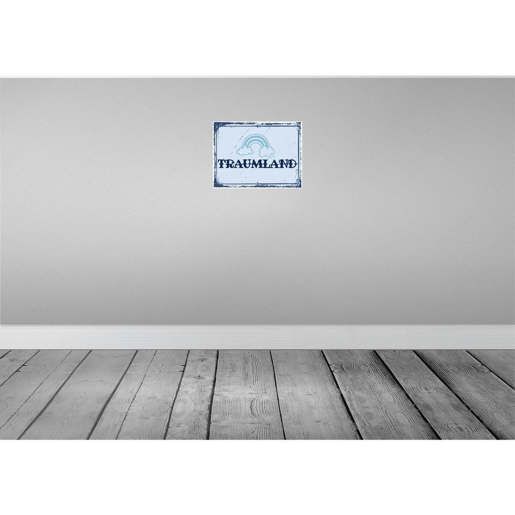 [LA-138407-H] Holzschild 30x40 cm Traumland blau Regenbogen Dekoration Bild 2