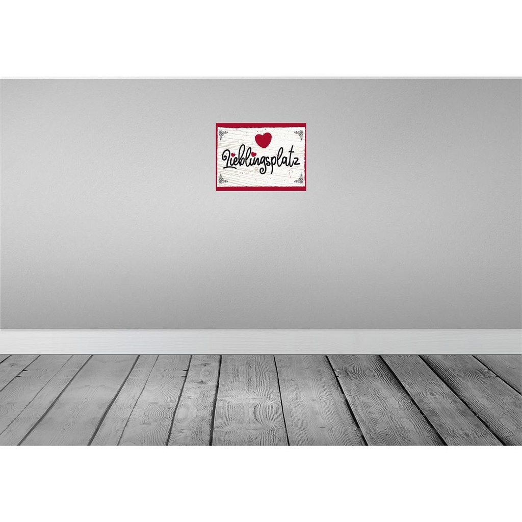 [LA-138411-H] Holzschild 30x40 cm Lieblingsplatz Herz rot Dekoration Bild 2