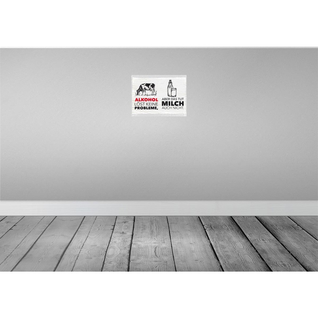 [LA-138425] Blechschild 30x40 cm Alkohol löst keine Probleme Essen Trinken Bar Club Bild 2