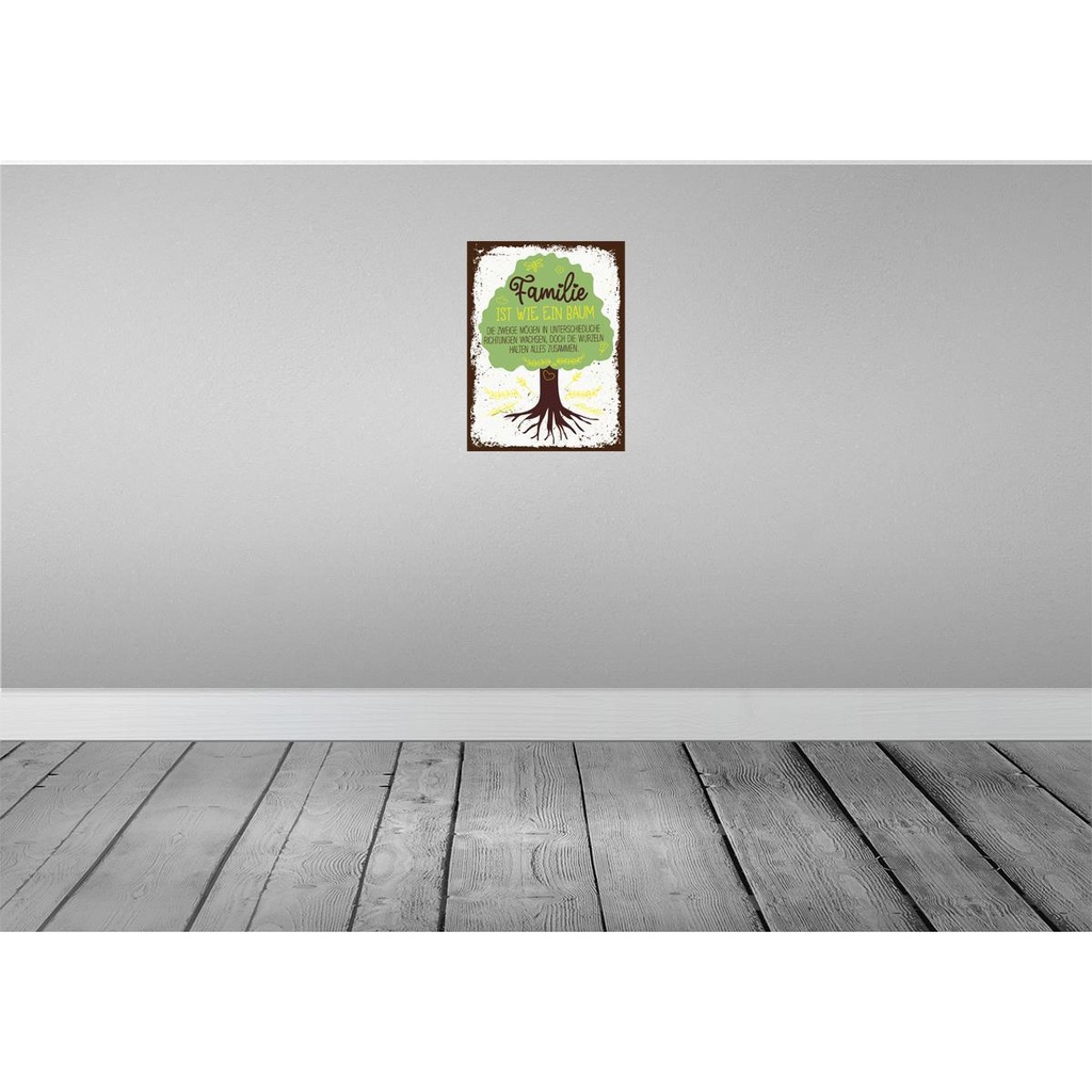 [LA-138428-H] Holzschild 40x30 cm Familie ist wie ein Baum Freunde Bild 2