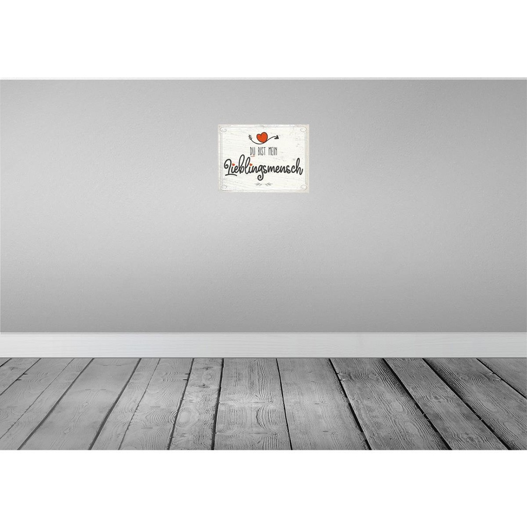 [LA-138431-H] Holzschild 30x40 cm Du bist mein Lieblingsmensch grau Spruch Zitat Bild 2
