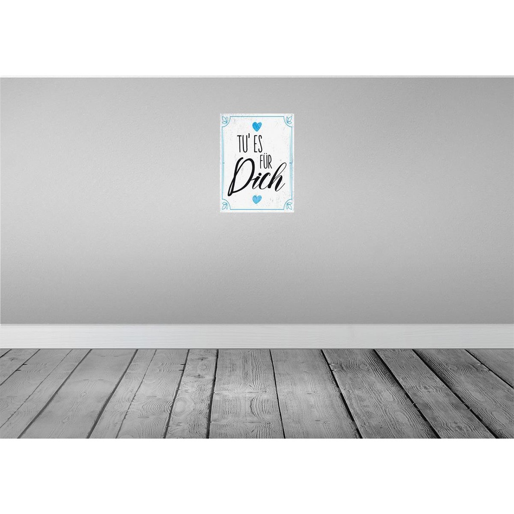[LA-138436-H] Holzschild 40x30 cm Tu es für dich blau weiß Dekoration Bild 2
