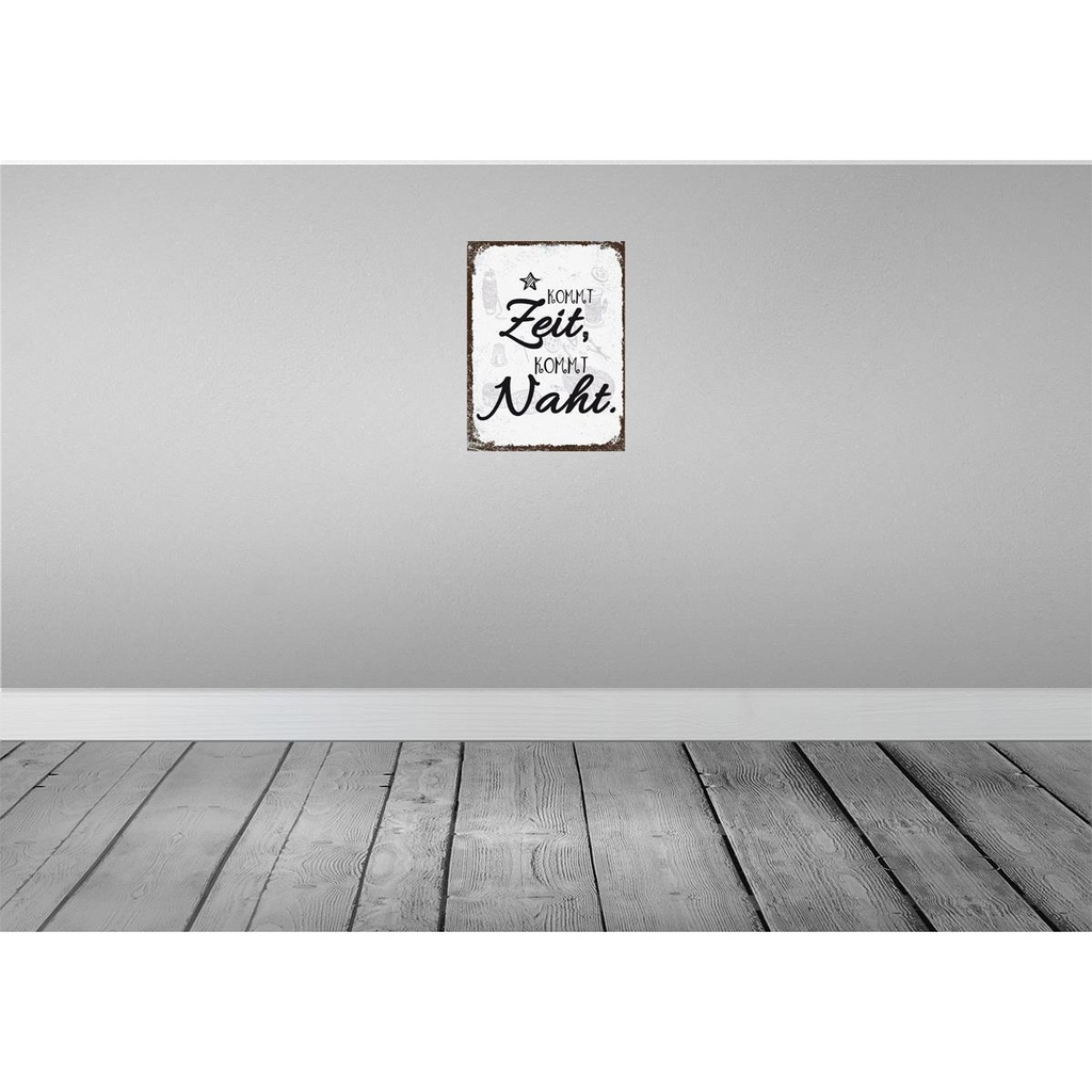 [LA-138437-H] Holzschild 40x30 cm Kommt Ziet, Naht braun Dekoration Bild 2