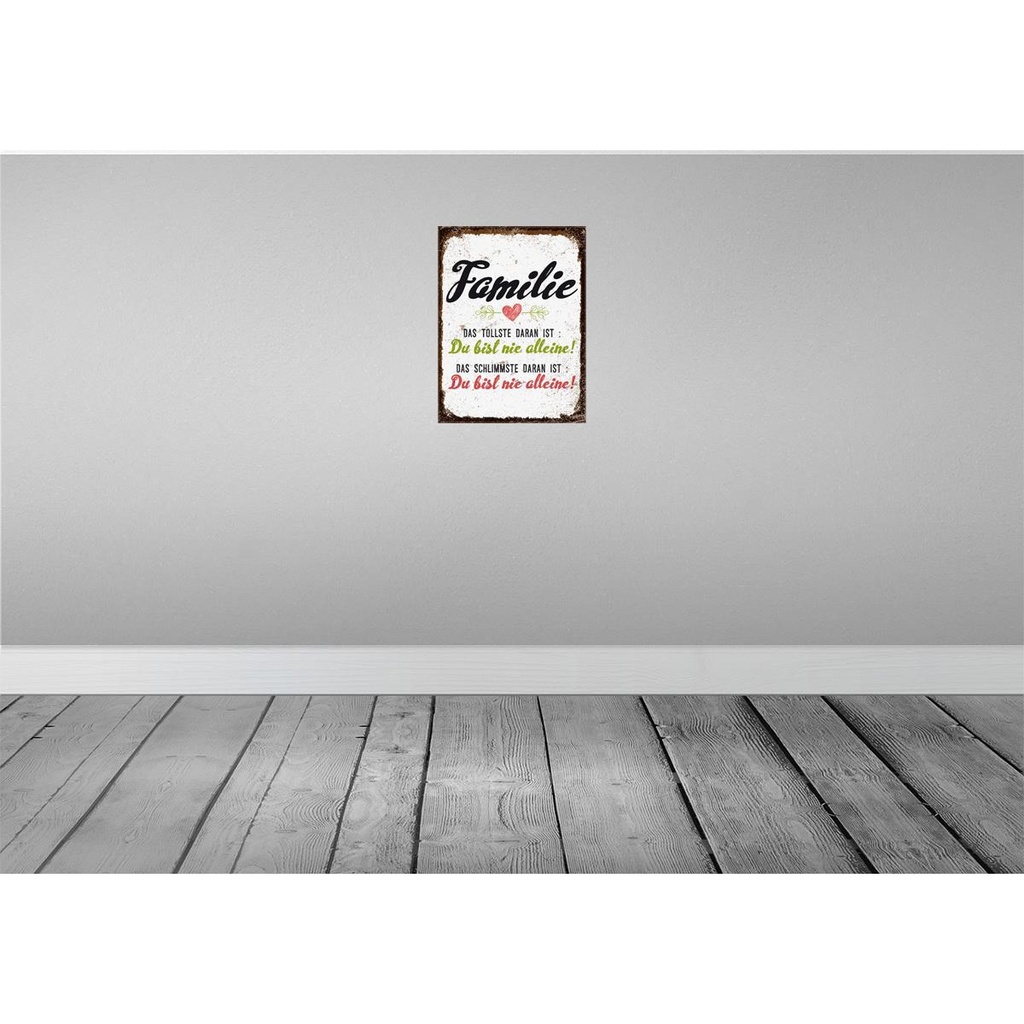 [LA-138438-H] Holzschild 40x30 cm Familie das tollste daran ist Freunde Bild 2