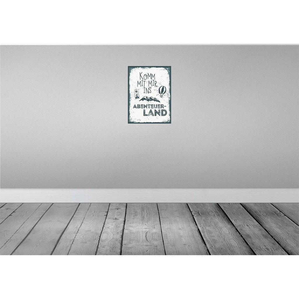 [LA-138441] Blechschild 40x30 cm Komm mit mir ins Abenteuerland Abenteuer Reisen Bild 2
