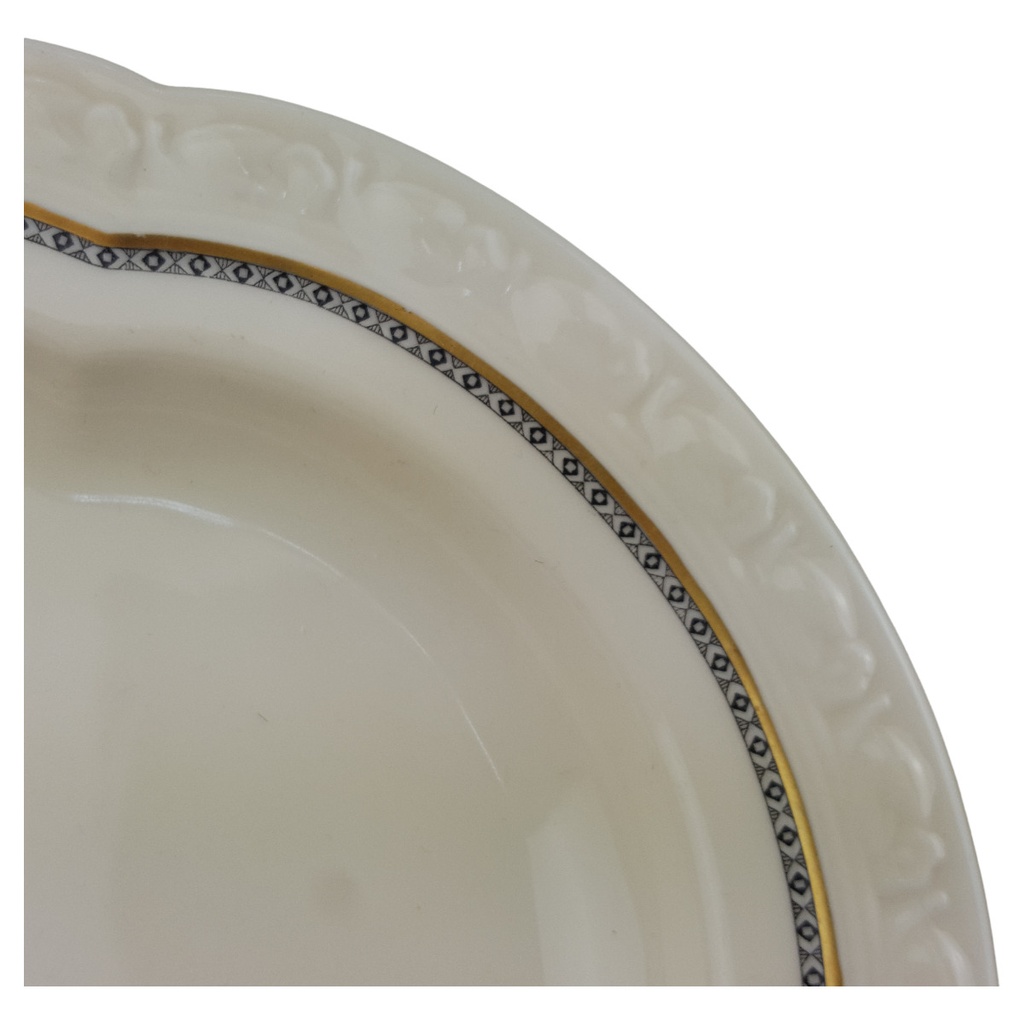 [1780760] Servierplatte mittelgroß 34,3x22 cm Edelstein Frauenlob Elfenbein Goldrand 6965 gebraucht - gut Bild 3
