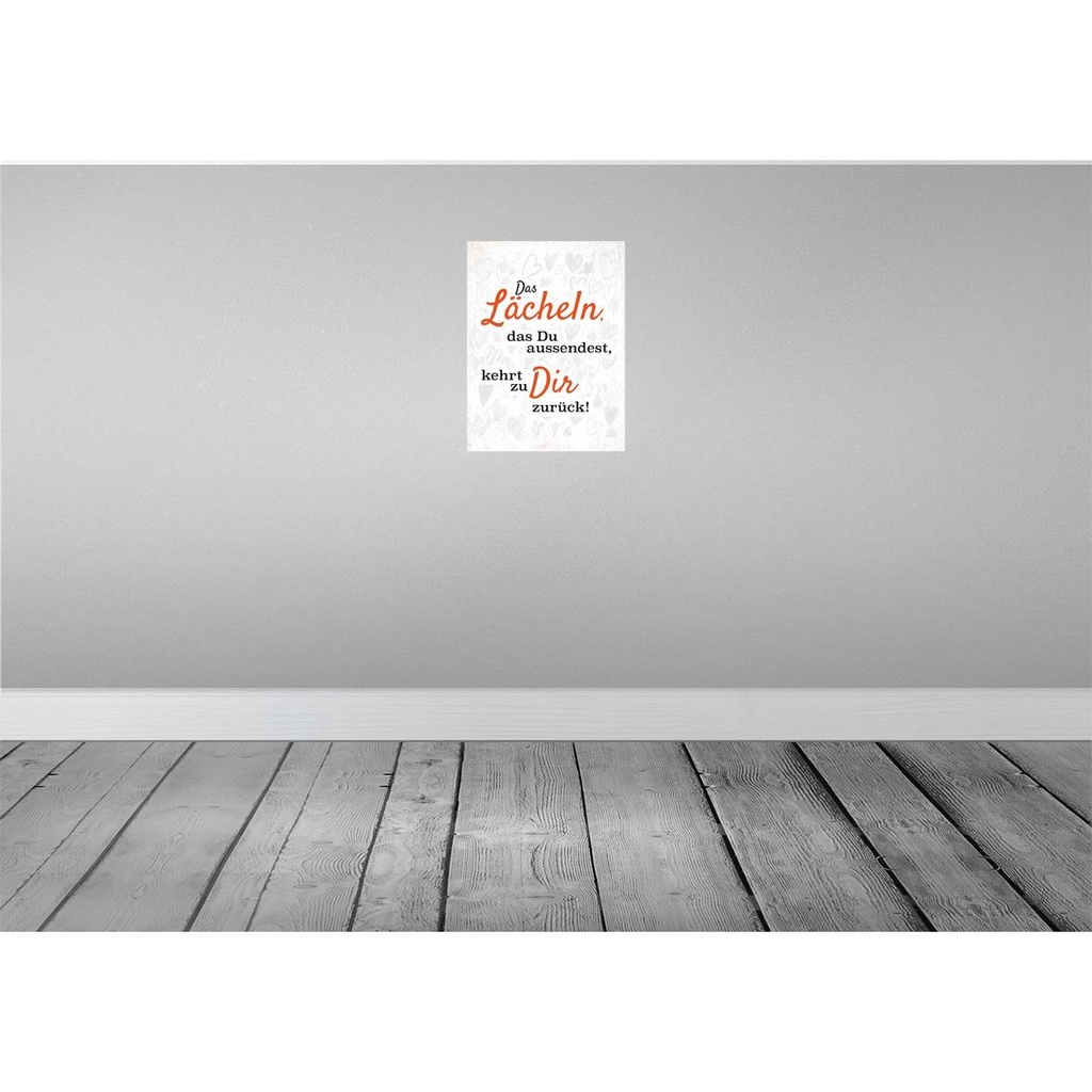 [LA-138489-H] Holzschild 40x30 cm Das lächeln Du aussendest weiß Spruch Zitat Bild 2